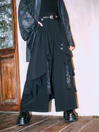 [Blue Tears 蓝眼泪] Double-Layer Irregular Embroidered Wide-Leg Pants