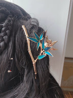 Peacock Feather Hair Claw Clip