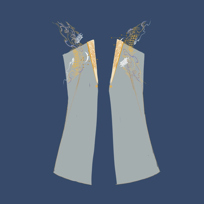 [Ling Ze 灵泽] Ming Dynasty | Round-neck Robe | Gold-thread Embroidery | Unisex
