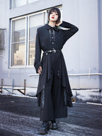 [Blue Tears 蓝眼泪] Double-Layer Irregular Embroidered Wide-Leg Pants