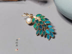 Handmade Peacock Feather Brooch