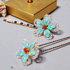 Parrot Feather Floral Chinese Hair Pin