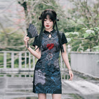 [Heart Abyss 心之渊] Teardrop Neck Qipao Mini Dress | Modern Chinese | Slim Fit | Summer