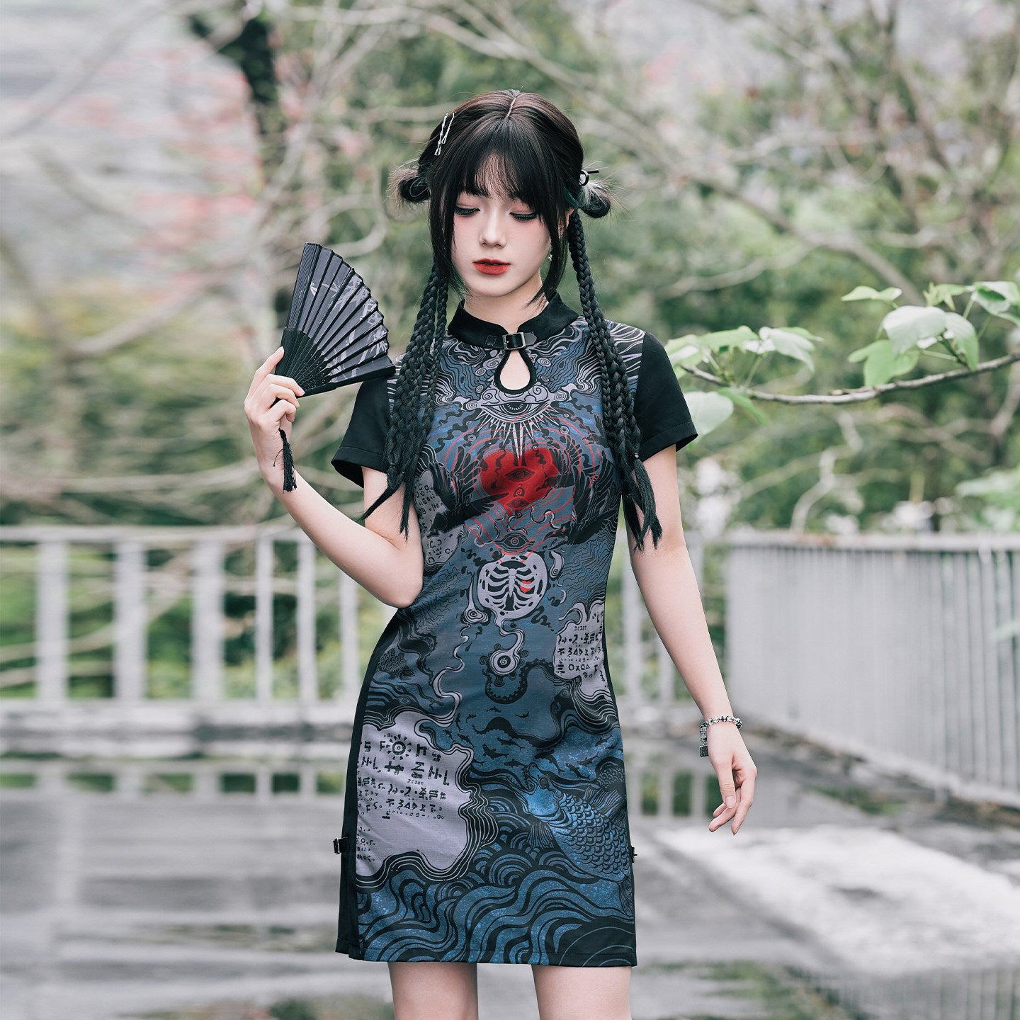 [Heart Abyss 心之渊] Teardrop Neck Qipao Mini Dress | Modern Chinese | Slim Fit | Summer