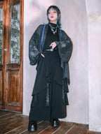 [Blue Tears 蓝眼泪] Double-Layer Irregular Embroidered Wide-Leg Pants