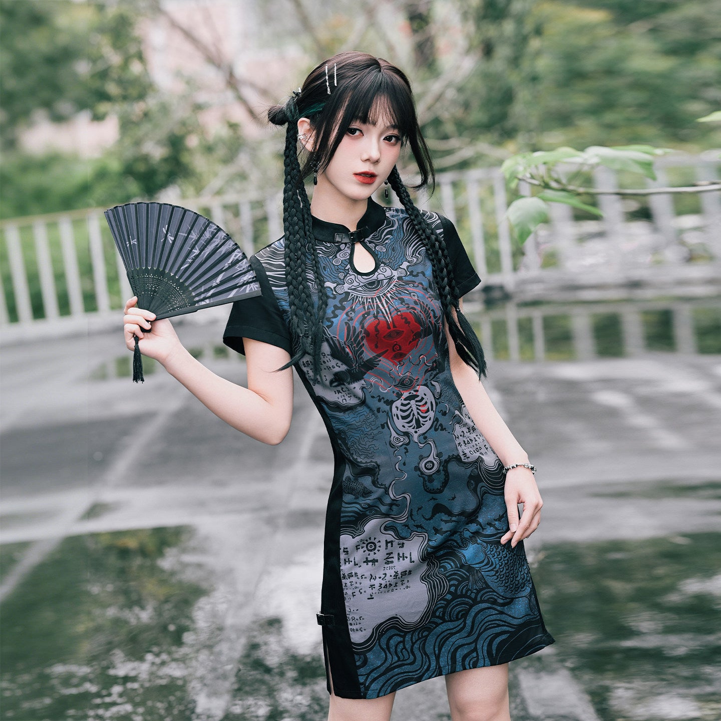 [Heart Abyss 心之渊] Teardrop Neck Qipao Mini Dress | Modern Chinese | Slim Fit | Summer