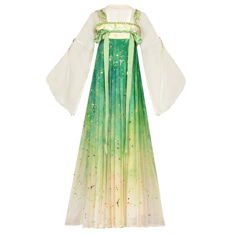 [Xiao Liuer 小柳儿] Tang Dynasty | Gilded One-piece Qixiong Hanfu Set