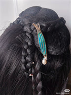 Peacock Feather Straight Hair Clip