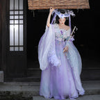 [Bai Que 白雀] Tang-style | Embroidered | Large-sleeved Top | Hezi Qun (chest-high skirt) | Qiyao Qun (waist-high skirt)