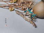 Peacock Feather Hair Claw Clip