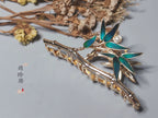 Peacock Feather Hair Claw Clip