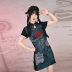 [Heart Abyss 心之渊] Teardrop Neck Qipao Mini Dress | Modern Chinese | Slim Fit | Summer