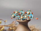 Parrot Feather Floral Hair Clip with Freshwater Pearl