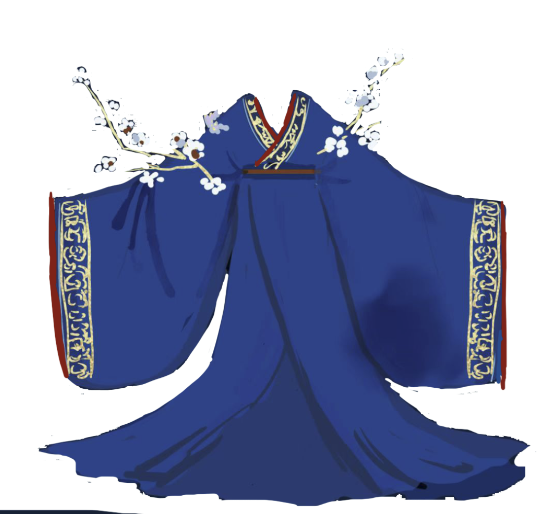 [Tiao Tiao 迢迢] Warring States Style | Trailing Hanfu robe | Straight-Hem | Bixi | Embroidery