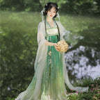 [Xiao Liuer 小柳儿] Tang Dynasty | Gilded One-piece Qixiong Hanfu Set