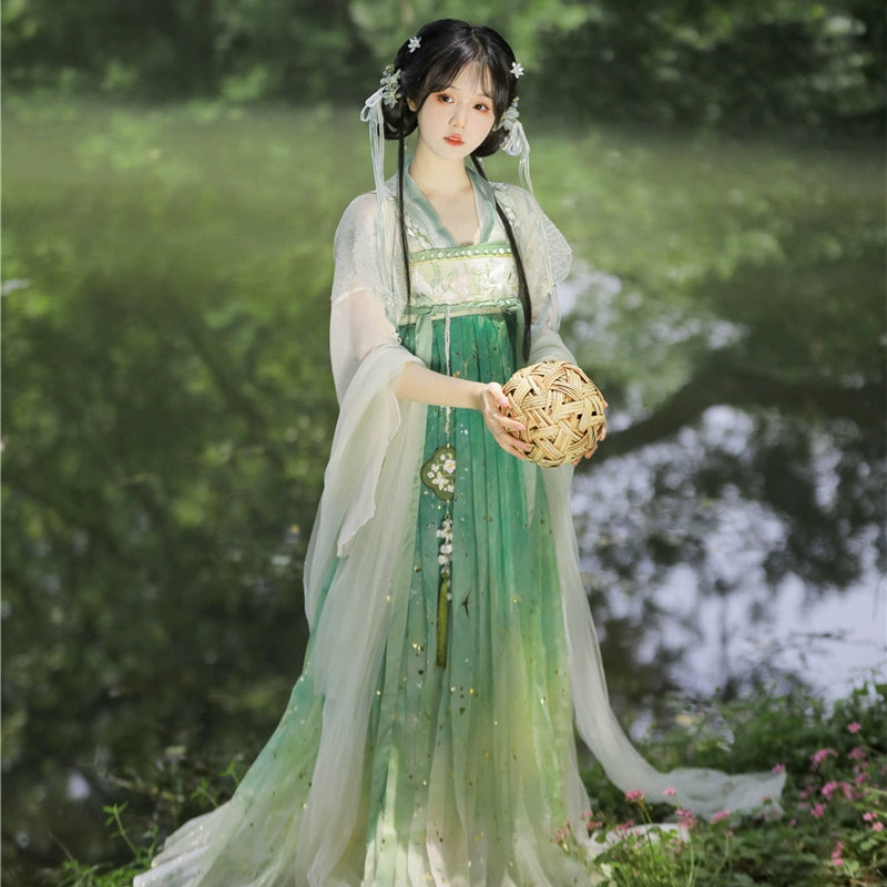 [Xiao Liuer 小柳儿] Tang Dynasty | Gilded One-piece Qixiong Hanfu Set