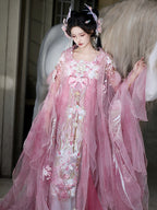 [Sakura Princess 樱姬] Tang | Hanfu Formal Dress | Detailed Embroidery | Daxiu Shan (Large-Sleeved Long Shirt) | Hezi Qun (Chest High Dress) | Cosplay Hanfu
