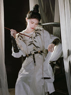 [Tian Guang 天光] Tang Dynasty | Round-neck Robe with Vest | Embroidered | Unisex