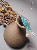Peacock Feather Straight Hair Clip