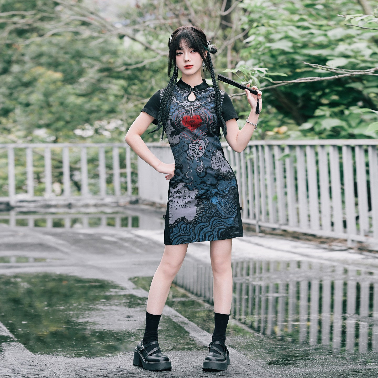 [Heart Abyss 心之渊] Teardrop Neck Qipao Mini Dress | Modern Chinese | Slim Fit | Summer