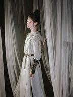 [Tian Guang 天光] Tang Dynasty | Round-neck Robe with Vest | Embroidered | Unisex