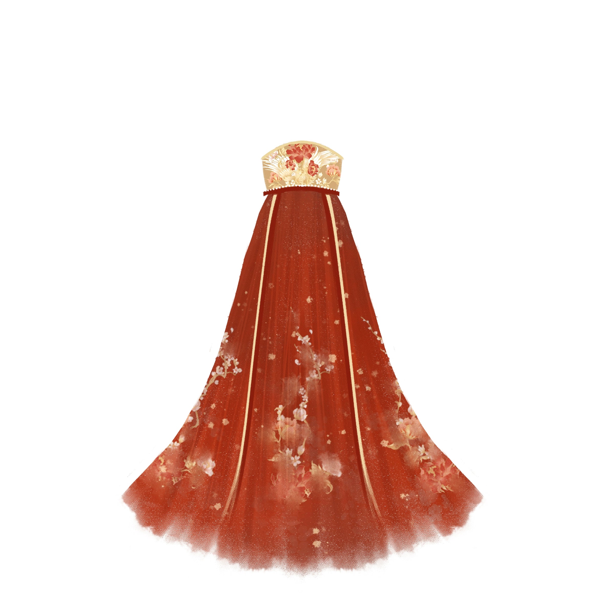 [Luanfeng Heming 鸾凤和鸣] Wei&Jin | Hanfu Wedding Dress | Detailed Embroidery | Daxiu Shan (Large-sleeved long shirt) | Hezi Qun (Chest-high dress) | Qiyao Qun (Waist-high skirt)