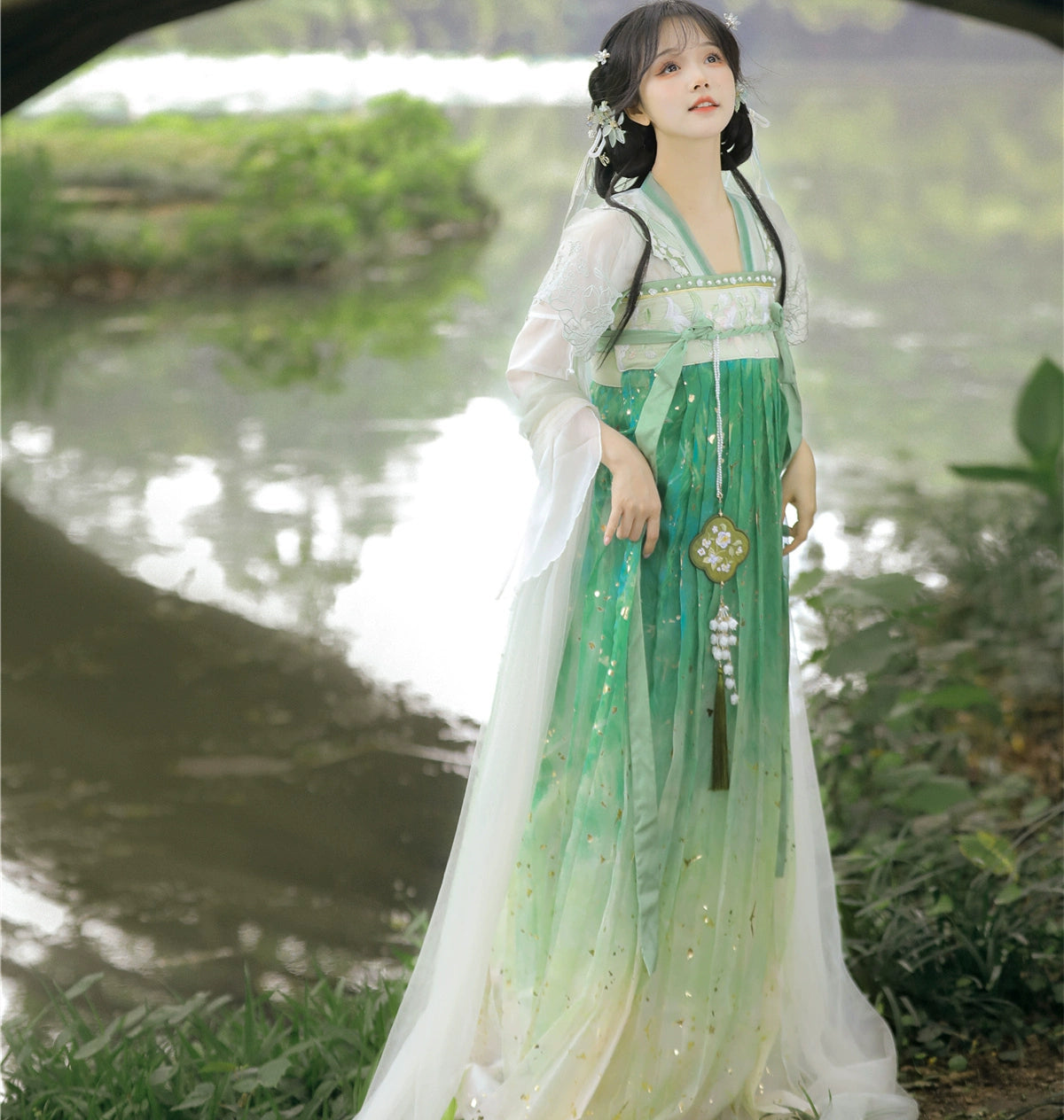 [Xiao Liuer 小柳儿] Tang Dynasty | Gilded One-piece Qixiong Hanfu Set